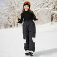 thumbnail image 2 of Ulitacool Slacks For Girls Straight Leg Children'S Ski Pants Warm And Thick Board And Double Board Children'S Strap Ski Pants For Boys And Girls In Winter. Fashion Basic Wear Black 10-11 Years, 2 of 4
