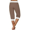 thumbnail image 5 of tarylea Womens Capri Pants Cinch Bottom Elastic Waist Fitted Pants Casual Comfy Summer Workout Color Blocked Pants with Pockets, 5 of 6