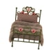 thumbnail image 4 of Cama de casa de muñecas a escala 1/12, accesorios de hierro tallado para casa de muñecas, accesorios de fotografía para dormitorio Verde, 4 of 9