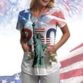 thumbnail image 2 of COMVALUE American 250th Anniversary Scrubs Tops for Women Short Sleeve Scrub Shirts Plus Size Nurse Uniform with Pockets (White, XXL), 2 of 6