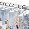 thumbnail image 5 of Christmas Xmas Shower Curtain, 36" x 72", Tree Night Snowman Winter Bird Waterproof Bathroom Curtain Washable Shower Curtain Set with 12 Hooks, 5 of 6