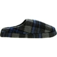 thumbnail image 2 of Empire Mens Sophisticated Mens Open Back Plaid Fleece Slippers, 2 of 4