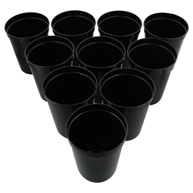 Plain Black Reusable Cold Cups, 16 Oz. 5 Pack Blank Tumbler for  Customization 