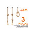 thumbnail image 2 of Lámpara Colgante De Cuerda De Cáñamo De 1m 3 Pz, 2 of 4