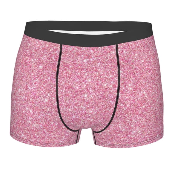 Naloa Glitter Pink Print Mens Underwear - Boxers for Men, Classic Briefs for Men