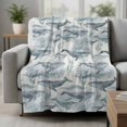 thumbnail image 2 of Teal Grey Whale Coastal Blanket Soft Cozy Warm Throw Blanket for Couch, Plush Fuzzy Flannel Fleece Blankets for Sofa, Watercolor Beach Ocean Nautical Bed Blankets Lightweight Gifts for Women, 40"x50", 2 of 9