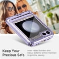 thumbnail image 4 of Clear Case Compatible for Samsung Galaxy Z Flip 5, Galaxy Z Flip 5 Case with Hinge Protection, Anti-Drop Ultra-Thin Girly Women Mechanical Legend Phone Case for Galaxy Z Flip 5 2023 (Purple), 4 of 14