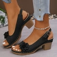 thumbnail image 2 of Orthopedic Wedge Sandals Women Arch Support Flower Design Leather Open Toe, 2 of 9