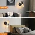 thumbnail image 5 of Black Pull Chain Wall Sconce with Switch Vintage Wall Lights E26 Industrial Wall Lamp Retro Wall Lighting Hard Wired Sconces Lighting for Mirror Bedroom Hallway, 5 of 13