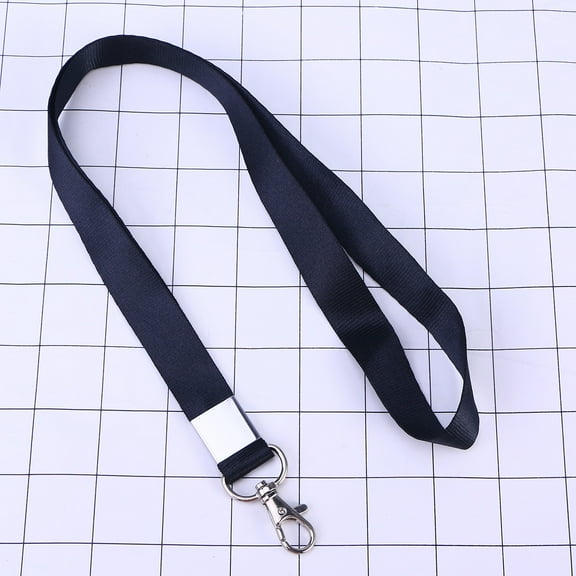 ROSENICE 1PCS Black Neck Strap Lanyard with Metal Clip for ID Badges and Keys
