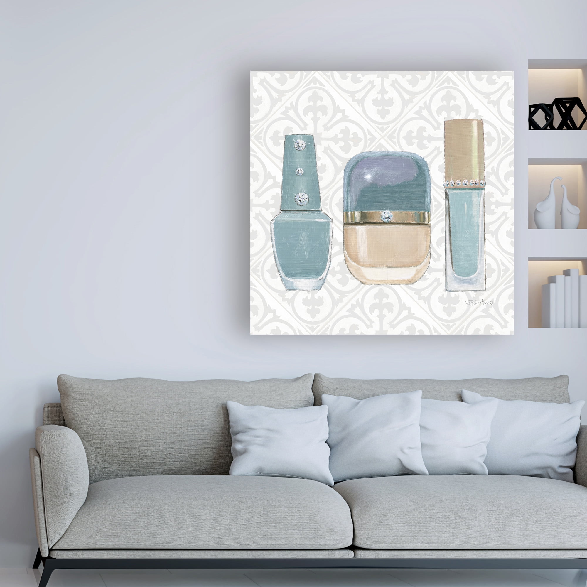 Trademark Fine Art 'Must Have Fashion IV Gray White' Canvas Art by Emily Adams