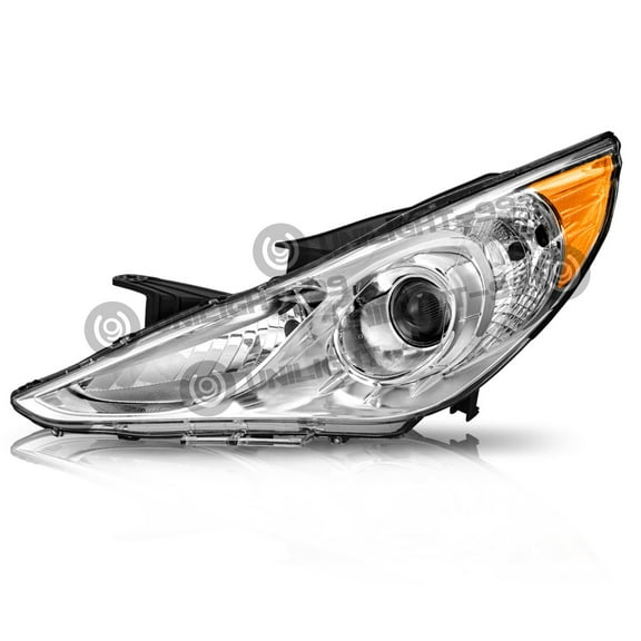 For 2011 2012 2013 2014 Hyundai Sonata Chrome Halogen Headlight Left Driver Side