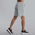 thumbnail image 4 of HKYNLAG Men's Athletic Running Shorts Quick Dry with Zipper Pockets Ice Silk Workout Gym Long Shorts with Zipper Pockets Gray 3XL, 4 of 5