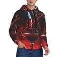 thumbnail image 2 of Pofeuu Halloween Vampire Party Print Mens Casual Hooded Collar Drawstring Hoodies Pullover Sweatshirts Casual Long Sleeve Shirts-, 2 of 7