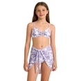 thumbnail image 3 of LRen Girls Swim Suits 6 Floral Bikini Set Triangle Crop Top Oversized Loose Cute Summer Bikini Swimwear with Cover Ups Beach Skirt Beachwear, 3 of 7