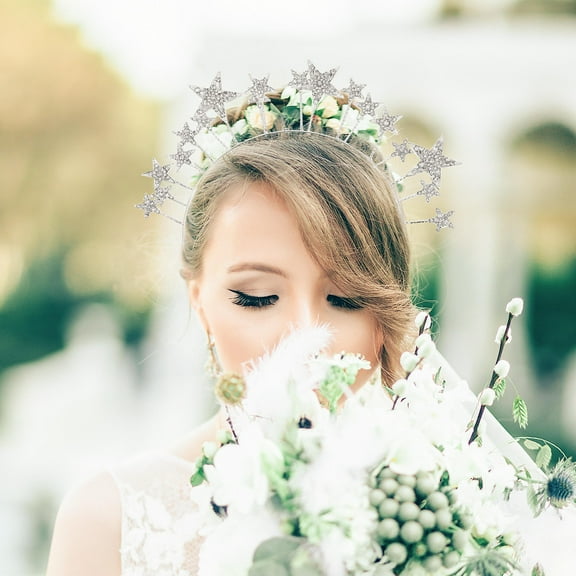 Uonlytech Bridal Hair Accessories Star Hairband Decorative Silver Alloy 1Set