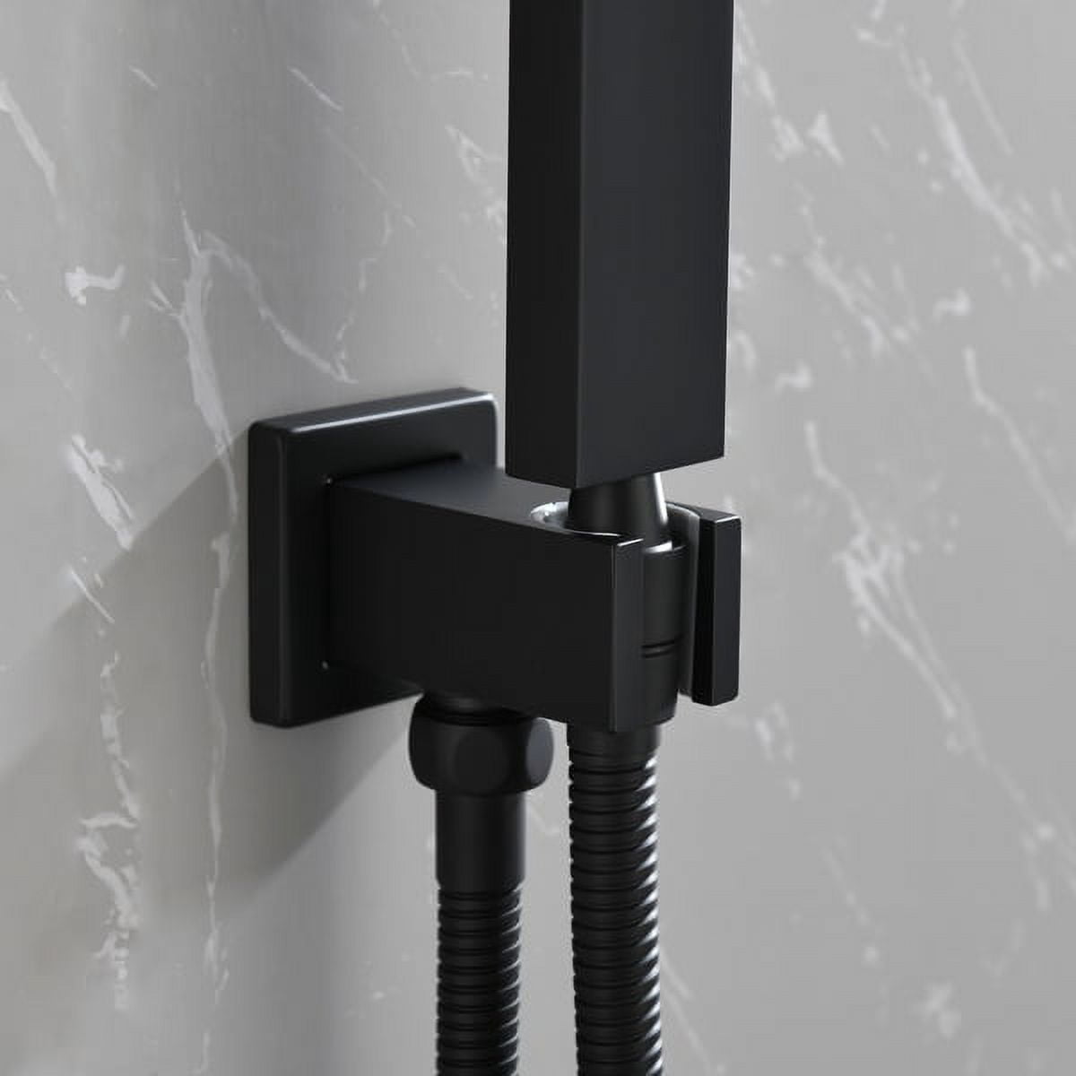 10" Brass Matte Black Rain Shower System - Wall-Mounted Combo Set with Handheld Sprayer & cUPC Certified Valve