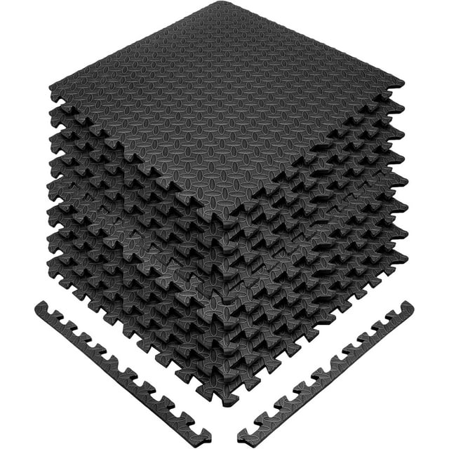 Set de 8 Tapetes de Foamy para Ejercicio, Bluelander, 2 cm, Negro