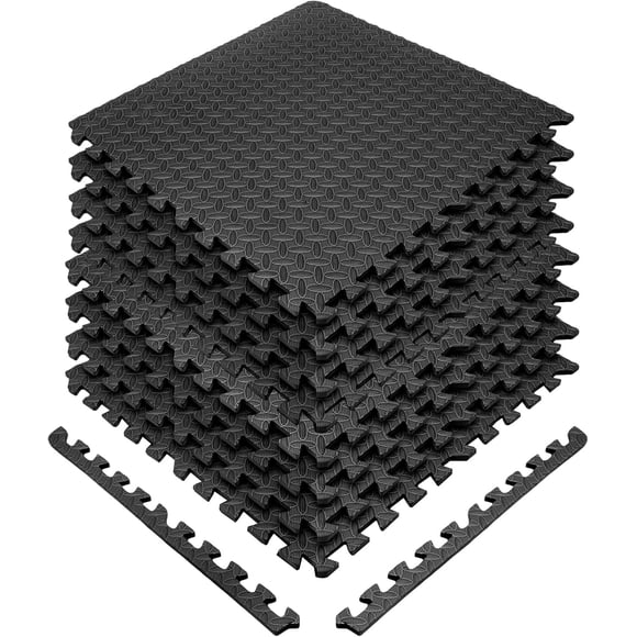 Set de 8 Tapetes de Foamy para Ejercicio Bluelander 1.2 cm 60 x 60 cm Negro