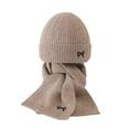 thumbnail image 3 of harmtty 2Pcs/Set Children Hat Scarf Set Bow Knitted Hood Windproof Neck Scarf Set Thickened Soft Warm Cozy Autumn Winter Wear, 3 of 8