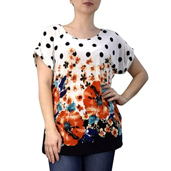 Peach Couture Boho Floral Print Light Weight Casual Summer Tops T Shirts Blouse