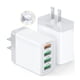 thumbnail image 1 of Cargador De 4 Puertos Usb 48w Adaptador Clavija Enchufe Cubo De Carga Rápida 1 Puerto De Qc 3.0 + 3 Salidas De Usb Con Luz Compatibilidad, 1 of 4