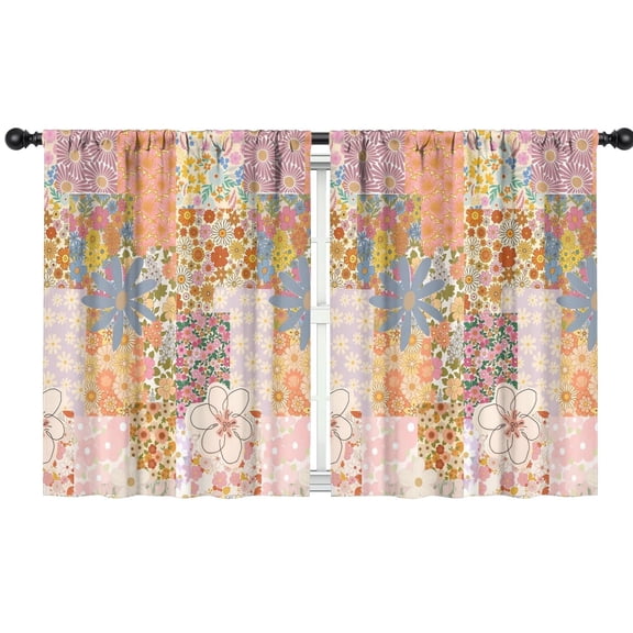 Blackout Kids Curtains,Pioneer Flower Childrens Insulated Curtains Set Of 2,Bedroom Essentials,Toddler Room Decor 42x54in(106x137cm)