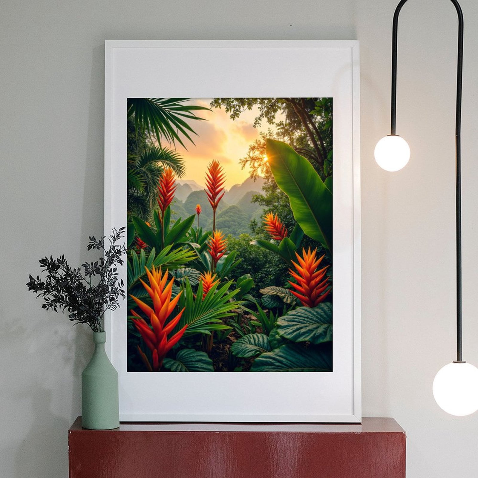 Diamond Art Kits for Adults - 5d Tropical Sunset Jungle Bloom Diamond Painting for Adults, Diamond Art for Adults Beginners, Diamond Painting Kits for Adults for Home Wall Decor