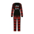 thumbnail image 2 of Family Matching Christmas Pajamas Set 2021 Santa Printed Sleepwear Long Sleeve Tops Plaid Pants for Baby Adults, 2 of 10