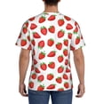 thumbnail image 3 of Vsdgher Strawberries Print Men's Dry Fit Mesh Athletic Shirts Moisture Wicking Tennis T-Shirt Tops, 3 of 9