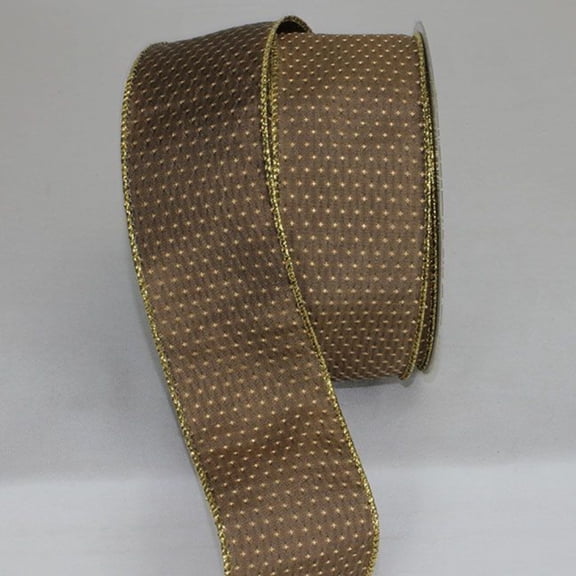 The Ribbon People Brown and Gray Mini Diamonds Wired Craft Ribbon 2" x 40 Yards