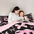 thumbnail image 4 of Erosebridal Letter Monogrammed S Bedding Comforter Set 7 Pieces,Kawaii Ribbon Bow Full Bedding Set,Pink Reversible,Breathable Home Decor, 4 of 6