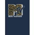 thumbnail image 2 of Men's MTV Cheetah Print Logo  Long Sleeve Shirt Navy Blue 2X Large, 2 of 4