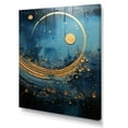 thumbnail image 2 of Designart "Cerulean Cycle Dreams: Moon In Blue And Gold" Moon Wall Art Living Room, 2 of 7
