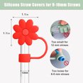 thumbnail image 4 of Tapas de pajitas con forma de flor para vasos Stanley de 30 y 40 oz con accesorios para asas, 4 tapas de pajitas de silicona, protectores de puntas de pajitas reutilizables para pajitas Stanley de 10, 4 of 5