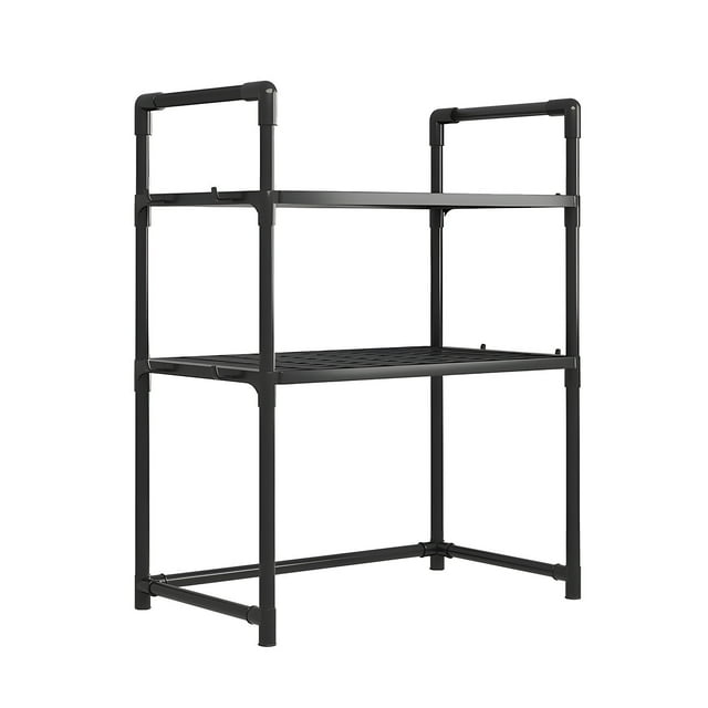 Black Countertop Microwave Shelf Oven Storage Rack Kitchen Organizer Spice Towel Holder Thickened Durable Space Saver For Pantry Counter Organization A-362 Black