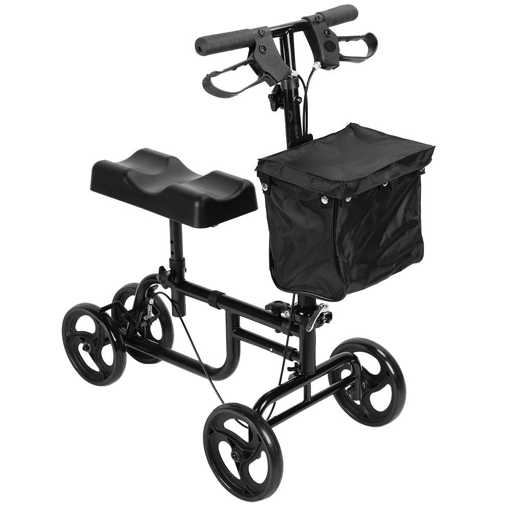 LYUMO Steerable Foldable Knee Walker Scooter with Brake Basket Height
