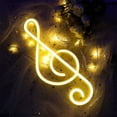 thumbnail image 2 of Neon Sign LED Music Note Neon Light Battery/USB Powered Colorful Neon Lamp Wall Mounted Music Note Nightlight Decorative Table Light for Birthday Bar Christmas Party, 2 of 9
