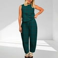 thumbnail image 2 of zfwon Co Ord Sets for Women UK 2 Piece Outfits Checkered Lounge Wear Sets Sleeveless Tank and High Waisted Cropped Trousers Casual Tracksuit Comfy Cotton Plaid Pyjamas Outfit Streetwear, 2 of 6