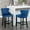 Blue, variant on Modern Bar Stools Set of 2,Velvet Upholstered Wing-Back Barstools with Button Tufted Backrest and Wooden Legs,Bar Chairs with Chrome Nailhead Trim for Kitchen Island,Cafe,Pub,Black