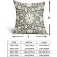 thumbnail image 5 of Grey Gray White Boho Pillow Covers 16 X Inch Bohemian Ethnic Carpet Style Vintage Flower Print Decorative Throw Pillows Outdoor Linen Square Cushion Case Farmhouse Decor Set of 2, 5 of 6