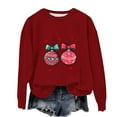 thumbnail image 2 of AUNVITO Girls & Boys Christmas Print Loose Fit Long Sleeve Round Neck Sweatshirt Casual Top for 1-13Y, 2 of 3