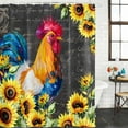 thumbnail image 2 of Farmhouse Rooster Shower Curtain, Waterproof Shower Curtains for Bathroom, Black Retro Botanical Sunflower Floral Washable Fabric Bathtub Curtain Set Bath Decor with 12 Hooks Extra Long 72"x96", 2 of 8
