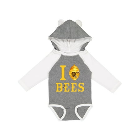 

Inktastic I Love Bees Gift Baby Boy or Baby Girl Long Sleeve Bodysuit