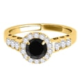thumbnail image 2 of Aonejewelry 1.50 Ct. Halo Black Diamond Engagement Ring In 14k Yellow Gold, 2 of 4