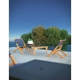 thumbnail image 5 of Balkene home Sava Folding Chair Low Slung Seating Solid Acacia Wood Woven Backseat, Navy Blue Webbing, 5 of 12