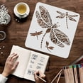 thumbnail image 3 of Reusable 11.8x11.8 Inch Plastic Dragonfly Stencil Template for DIY Wall Art and Craft Decor, 3 of 5