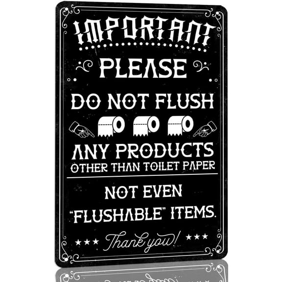 Funny Toilet Rules Metal Tin Sign Please Do Not Flush Any Products Other Than Toilet Paper Toilet Bathroom Rules Sign Vintage Home Office Restroom Bathroom Signs,8×12 inch