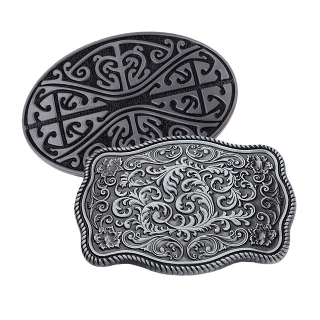 2 uds Accesorio hebil de cinturón de vaquero occidental Tribal para hombre, aleación resistente al desgaste Soledad Hebilla de cinturón occidental Floral