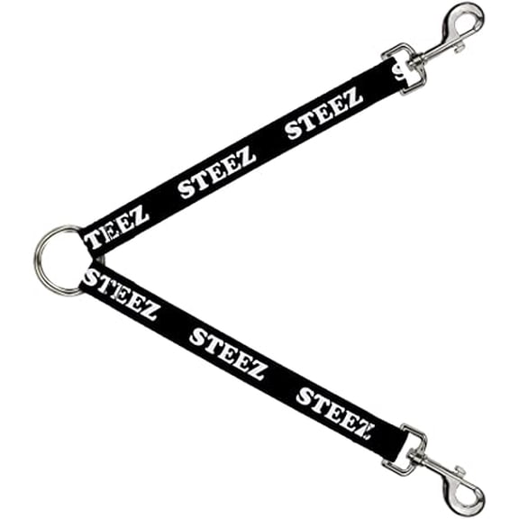 Dog Leash Splitter Steez Black White 1 Foot Long 1 Inch Wide